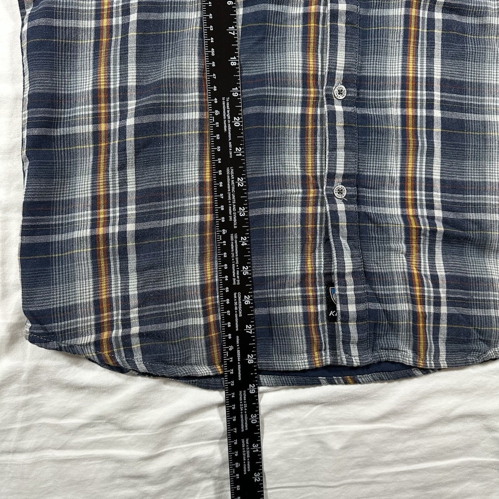 Kuhl The Law Flannel Men's Sz M Blue Plaid Flannel Long Sleeve Button Down Shirt - Picture 6 of 9